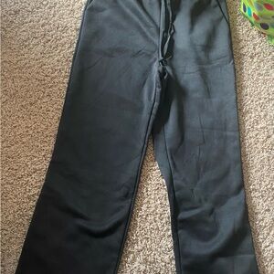 Women’s Black Track Pants with Pockets and Tie Waist